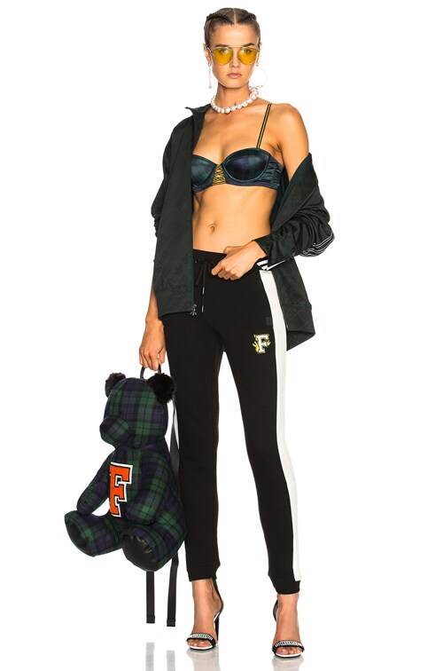 FENTY Unisex Mascot Bear Backpack Fenty by Puma Mascot Bear Backpack in Black Watch Plaid in  main image 4