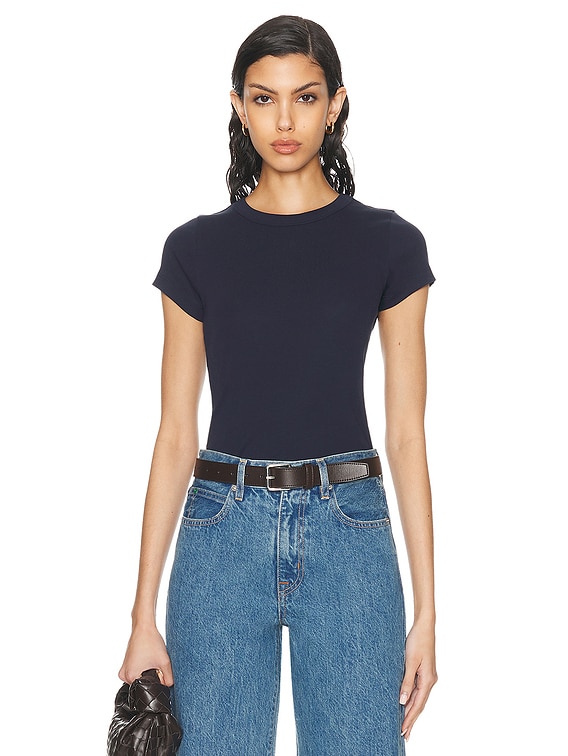 FLORE FLORE Car Baby Tee in Navy | FWRD