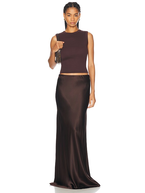 FLORE FLORE Esme Tank Top in Choco Plum | FWRD
