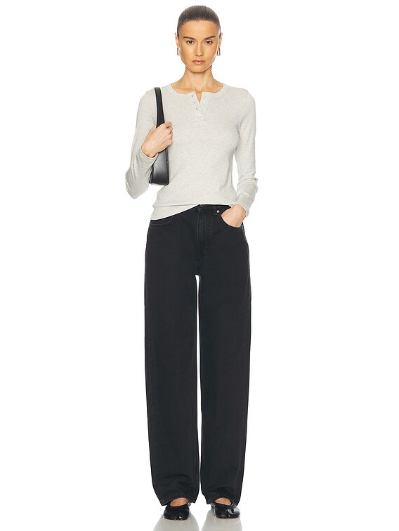 FLORE FLORE Jess Long Sleeve Top in Grey in Heather Grey | FWRD