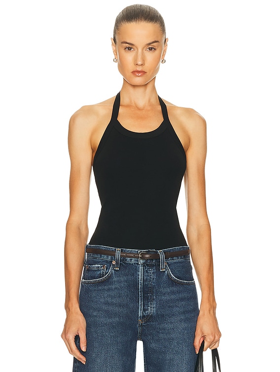 トップス andmary Angie ribbon tank Black TOPS