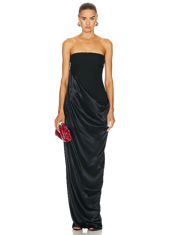 ワンピース FERRAGAMO DRESS (13F712775670 NERO) Ferragamo Draped Gown in Nero | FWRD