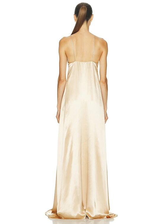 slim fit dress slacks Retrofête Keaton Silk-Blend Maxi Slip Dress