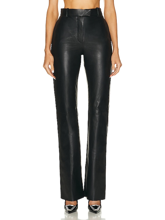 パンツ FERRAGAMO Stretch pants Black Ferragamo Leather Pant in Nero | FWRD