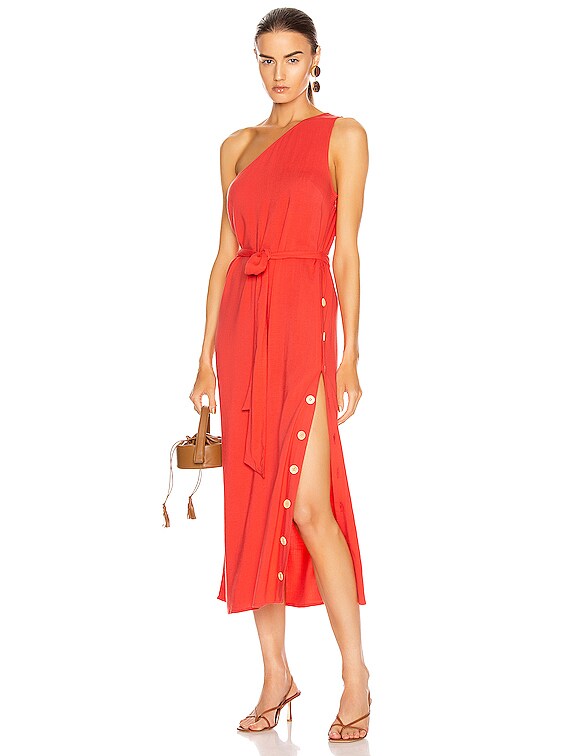 Christopher Esber Cowl Drape Dress in RUBRUM RED