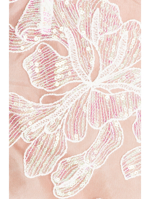 Sequin Floral Embroidered Midi Dress