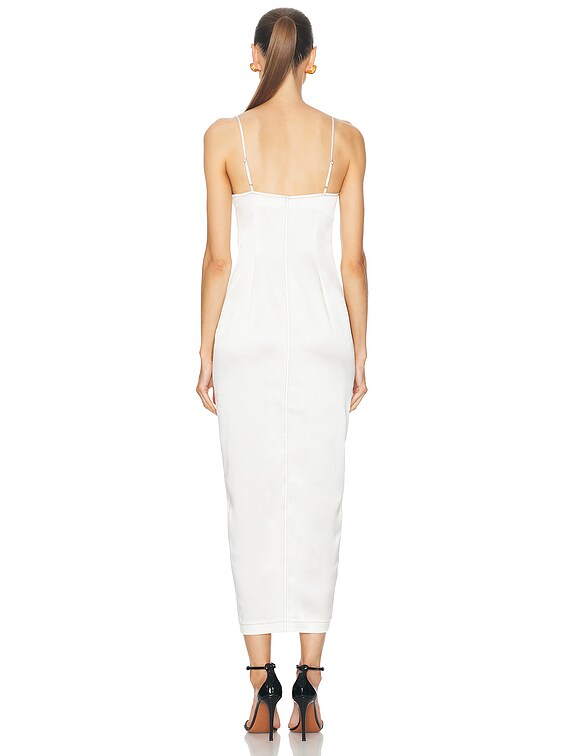 fleur du mal Silk Maxi Dress With Lace Cups in Ivory | FWRD fleur du mal Silk Maxi Dress With Lace Cups in Ivory | FWRD
