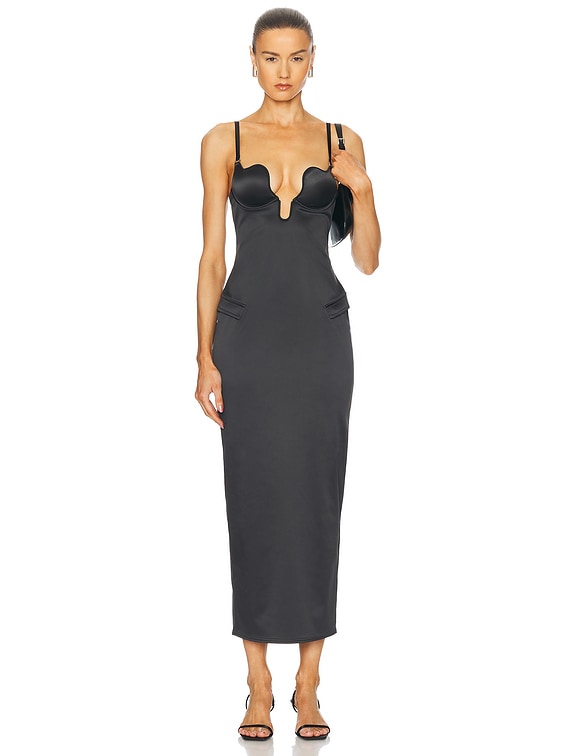 fleur du mal U-Plunge Maxi Dress in Black | FWRD fleur du mal U-Plunge Maxi Dress in Black | FWRD