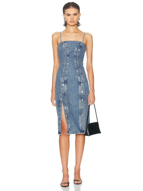 acid blue dress fleur du mal Colored Denim Midi Snap in Denim Haggar Men's Big & every other dress category Size:M (36–38) The Common Hours Acid