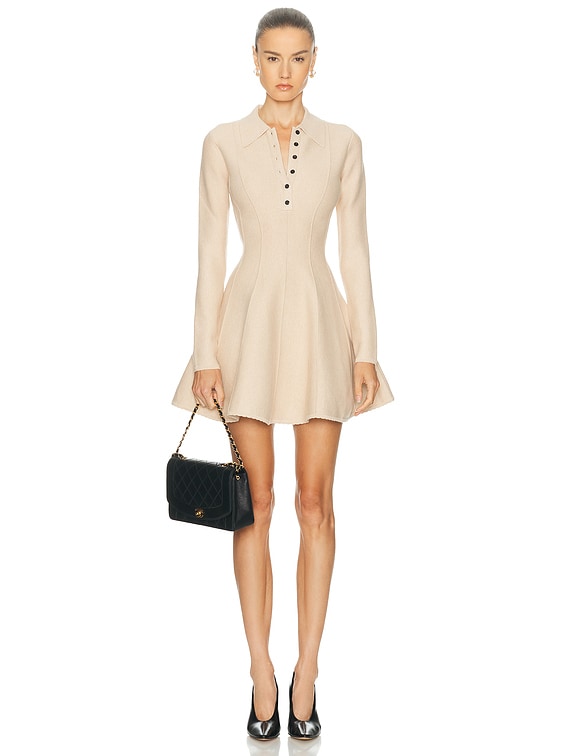 fleur du mal Henley Flared Corset Dress in Cafe Au Lait | FWRD fleur du mal Henley Flared Corset Dress in Cafe Au Lait | FWRD