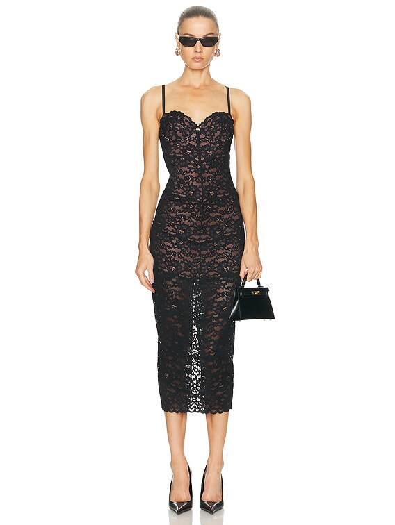 fleur du mal lace flare dress Le Stretch Lace Slip Dress