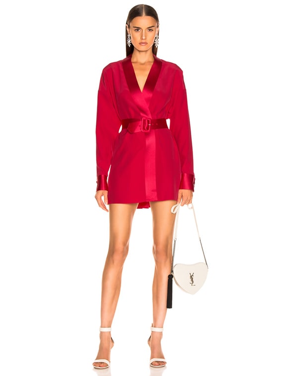 mini red wrap dress