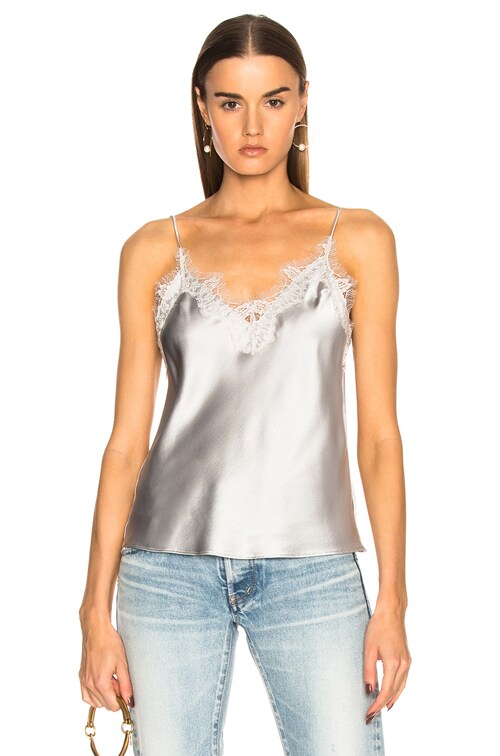 silver lace camisole top