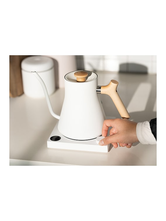Fellow Stagg EKG Pro Electric Kettle in Matte White & Maple | FWRD