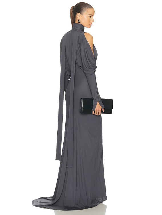 Francesco Murano Cold Shoulder Maxi Dress in Grey | FWRD