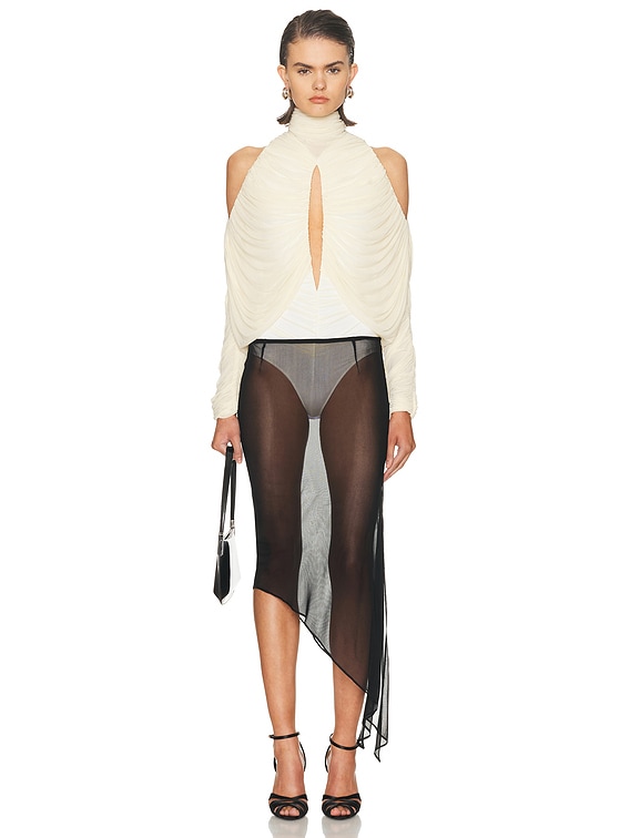 High Neck Cut Out Blouse