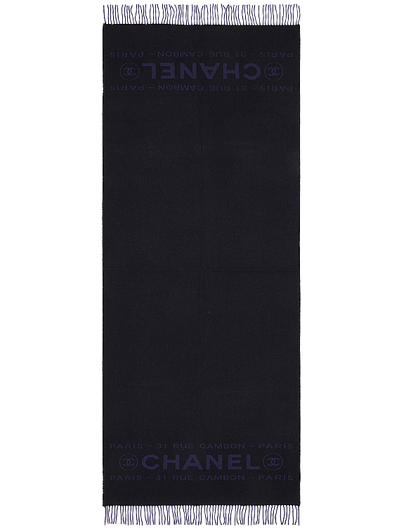 FWRD Renew Chanel 31 Rue Cambon Scarf in Black | FWRD