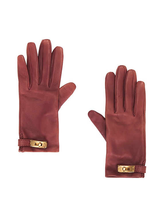 Hermes Lambskin Soya Kelly Lock Gloves