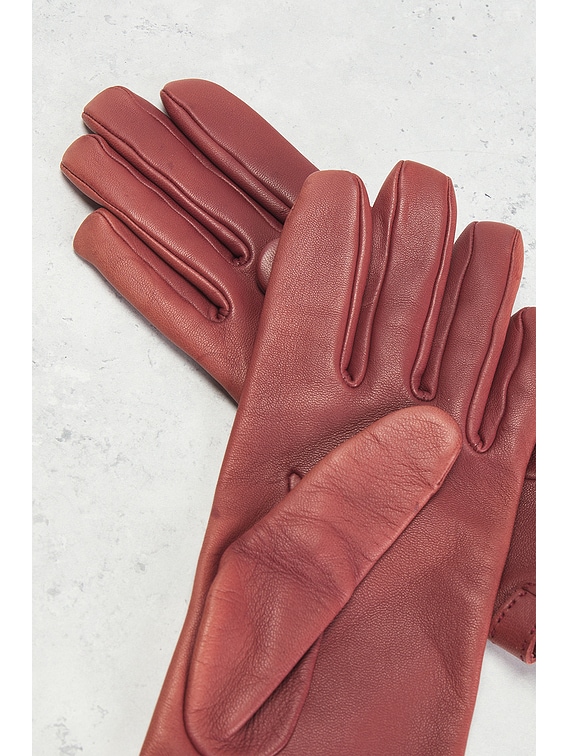 Hermes Lambskin Soya Kelly Lock Gloves