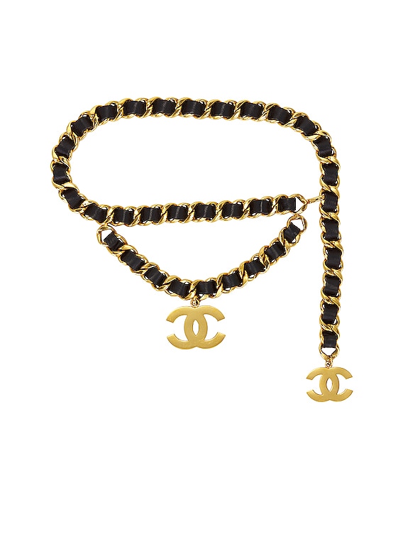 FWRD Renew Chanel Double Big CC Chain Belt in Gold