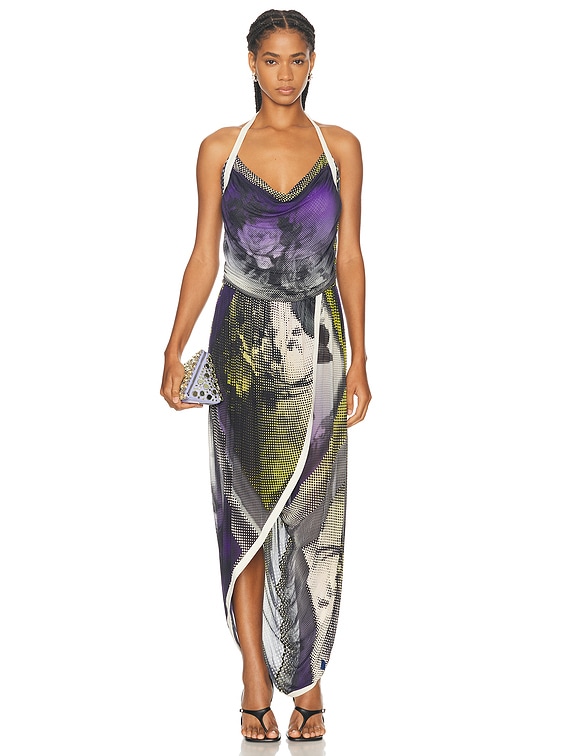FWRD Renew Jean Paul Gaultier Long Dress in Multi | FWRD FWRD Renew Jean Paul Gaultier Long Dress in Multi | FWRD