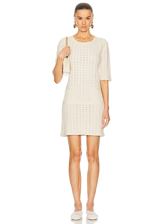 short sleeve cable knit sweater dress Theyskens' Theory Open Knit Dress – THE DAILY THREADS main image 0