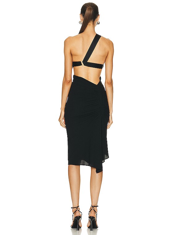 tom ford ruched dress TOM FORD One-Shoulder Ruched Mini Dress