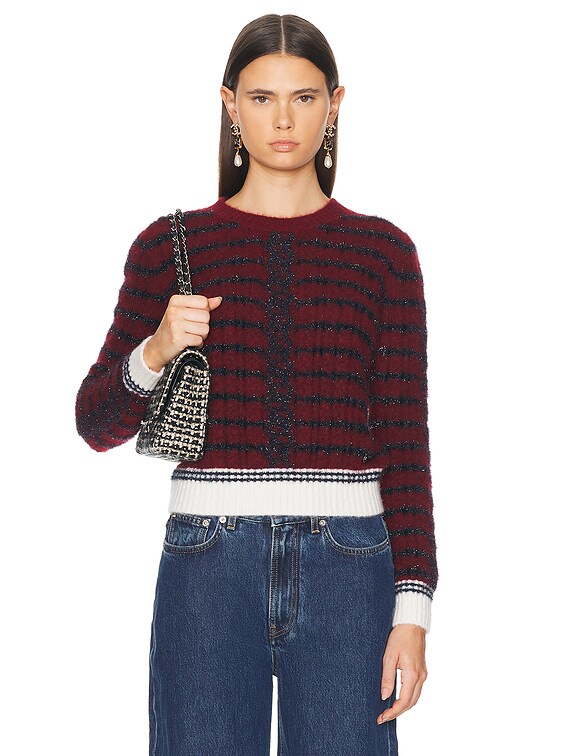 FWRD Renew Chanel Coco Mark Sweater in Red | FWRD