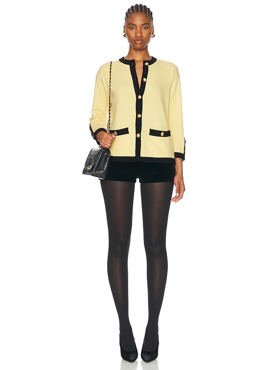 FWRD Renew Chanel Cashmere Cardigan in Yellow | FWRD