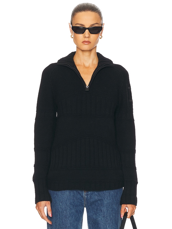 FWRD Renew Chanel Quarter Zip Sweater in Black | FWRD