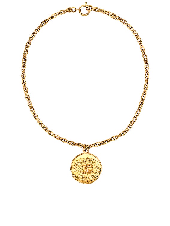 CHANEL Pre-Owned 1985 CC Medallion Chain Necklace - Farfetch