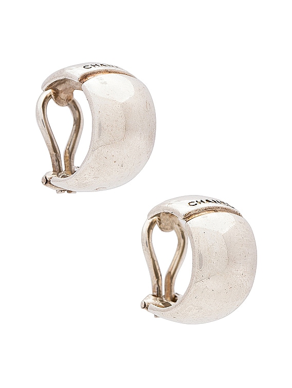 FWRD Renew Chanel Cuff Earrings in Silver FWRD