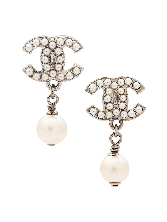 Chanel Rose Gold Pearl Drop Bridal Earrings - Little White Couture