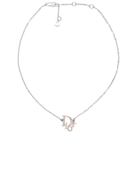 FWRD Renew Dior Rhinestone Necklace in Silver | FWRD