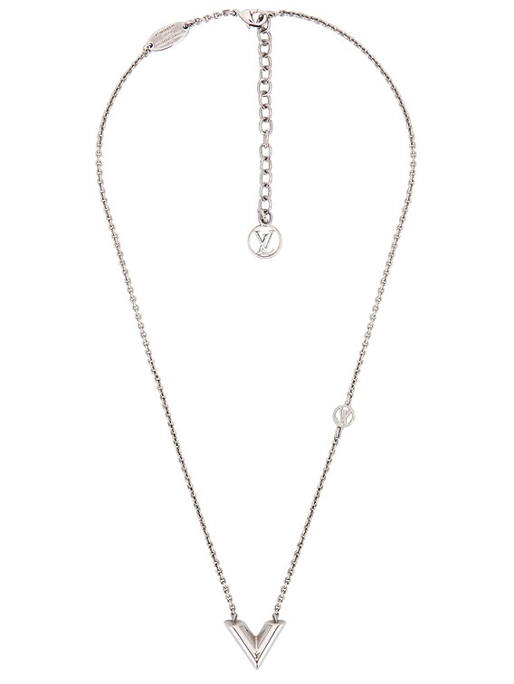 FWRD Renew Louis Vuitton Essential V Necklace in Silver | FWRD