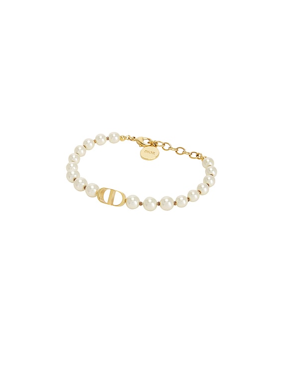 FWRD Renew Dior CD Pearl Bracelet in Gold | FWRD