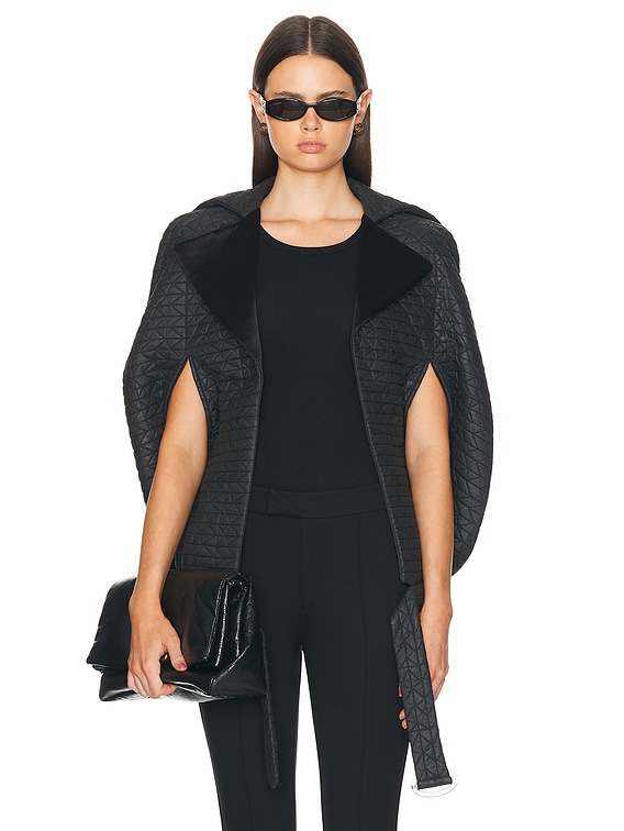 【フェンディ】 Jackets - Capes & Ponchos ジャケット FWRD Renew Chanel Quilted Cape Poncho Jacket in Black | FWRD