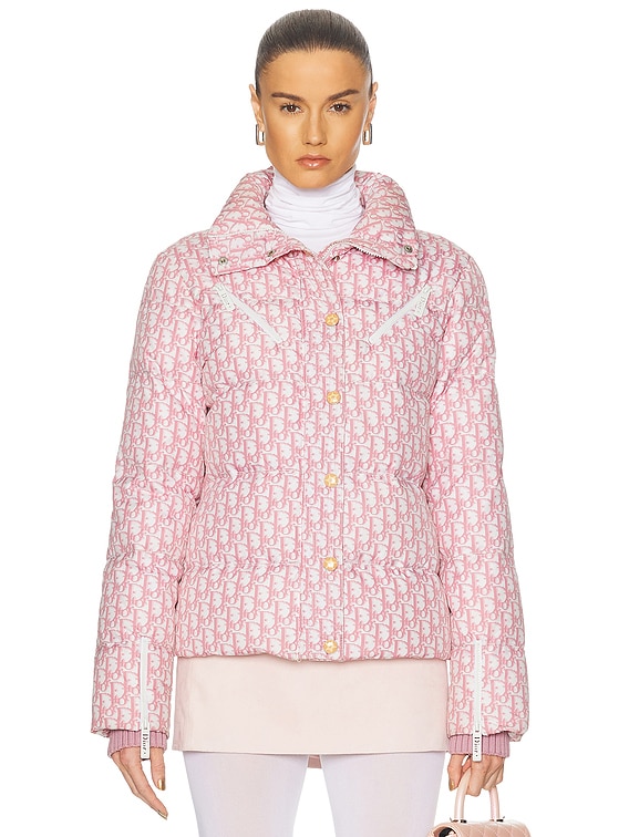 FWRD Renew Dior Logo Puffer Jacket in Pink | FWRD