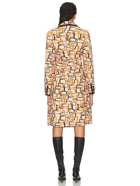 コート Prada Printed Cotton Coat FWRD Renew Prada Printed Coat in Multi | FWRD