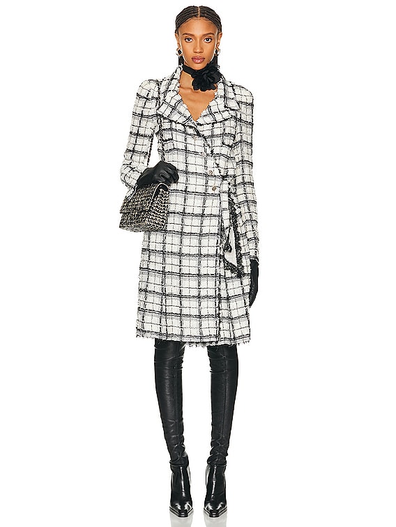 Chanel black and white sales coat