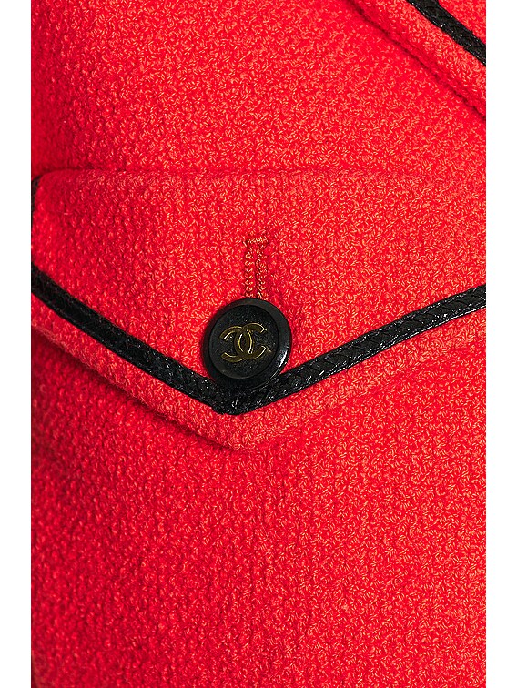 FWRD Renew Chanel Vintage 1995 Cropped Jacket in Red | FWRD