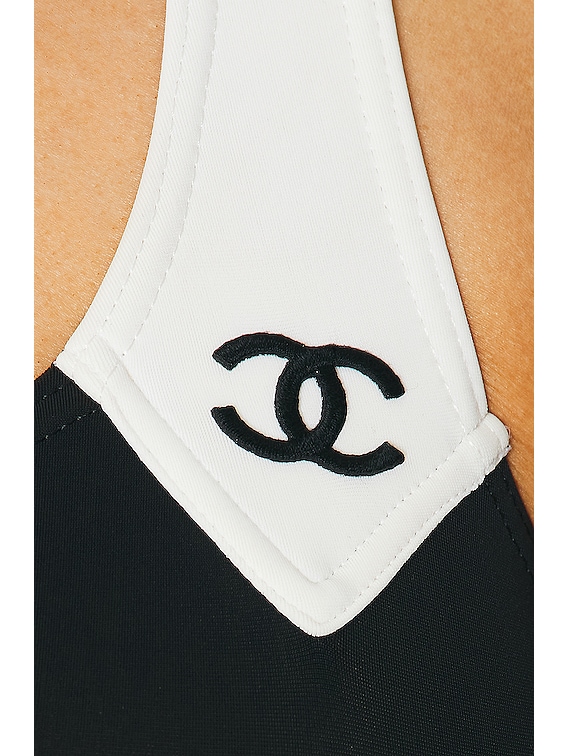 Chanel Vintage Double Logo One Piece Swimsuit