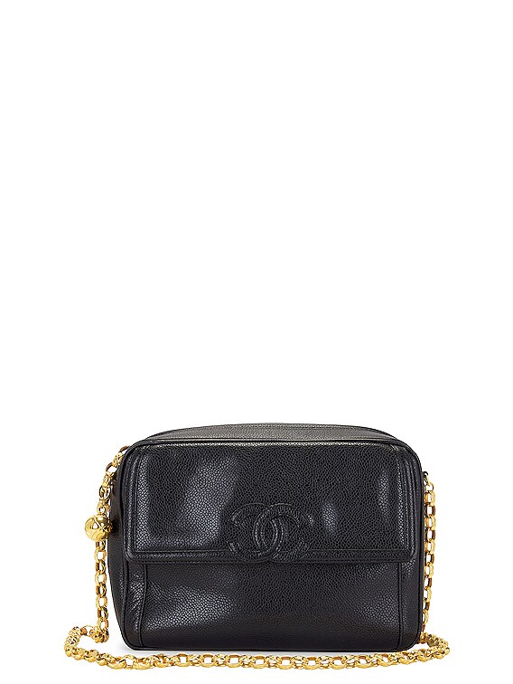 FWRD Renew Chanel Caviar Small Chain Shoulder Bag in Black