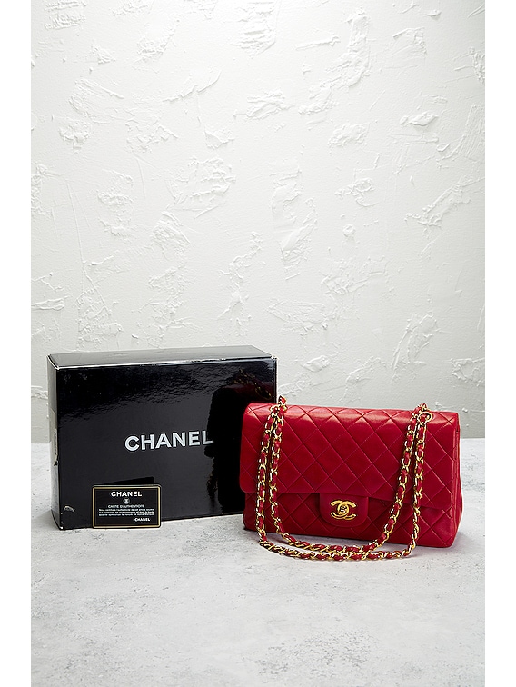 FWRD Renew Chanel Matelasse Flap Chain Shoulder Bag in Red