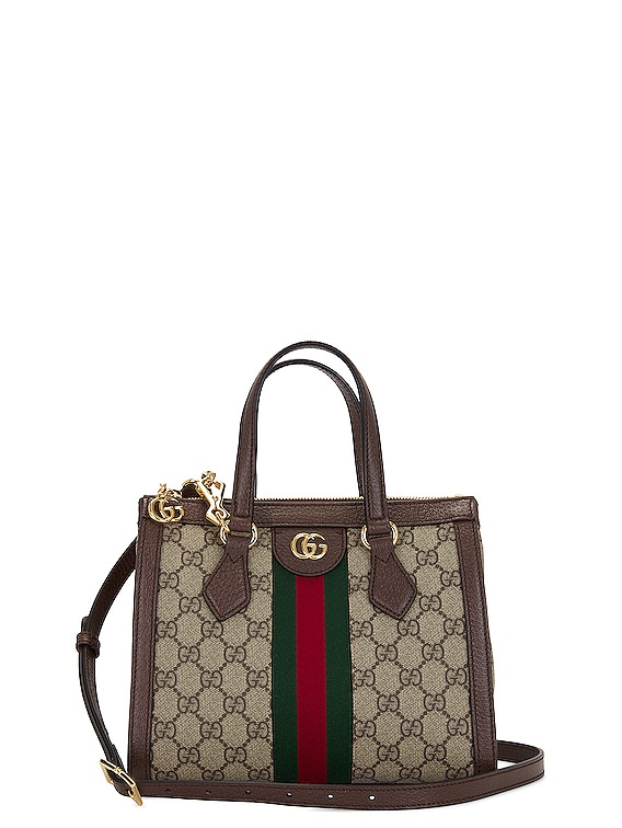FWRD Renew Gucci Ophidia GG Tote Bag in Brown