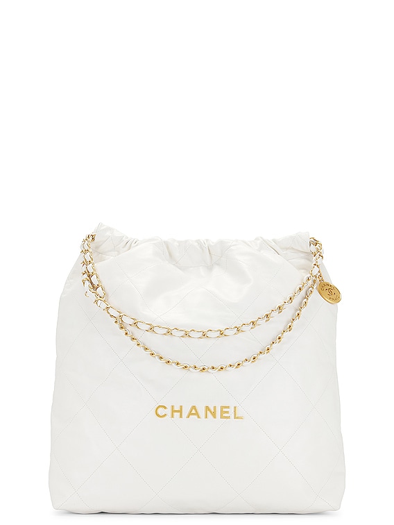 FWRD Renew Chanel Coco Mark Deauville Tote Bag in Grey