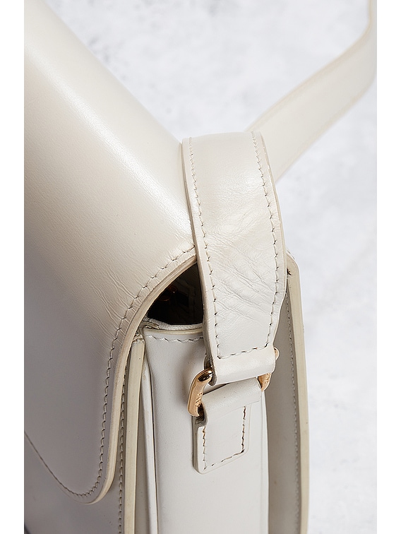 FWRD Renew Celine Calfskin Triomphe Shoulder Bag in White | FWRD