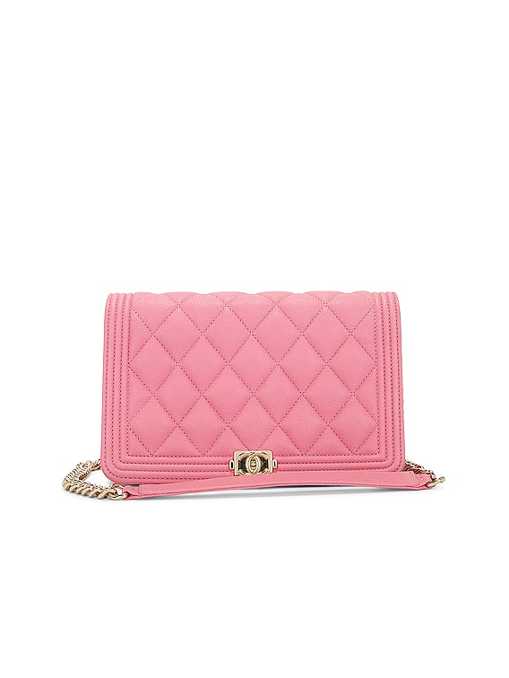 FWRD Renew Chanel Quilted Shoulder Bag in Pink