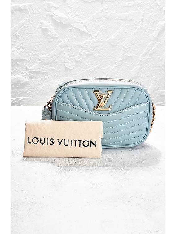 FWRD Renew Louis Vuitton New Wave Quilted Leather Camera Bag in Blue