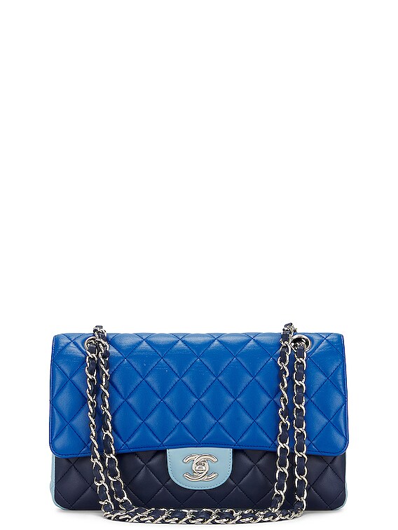 FWRD Renew Chanel Matelasse 25 Chain Shoulder Bag in Blue